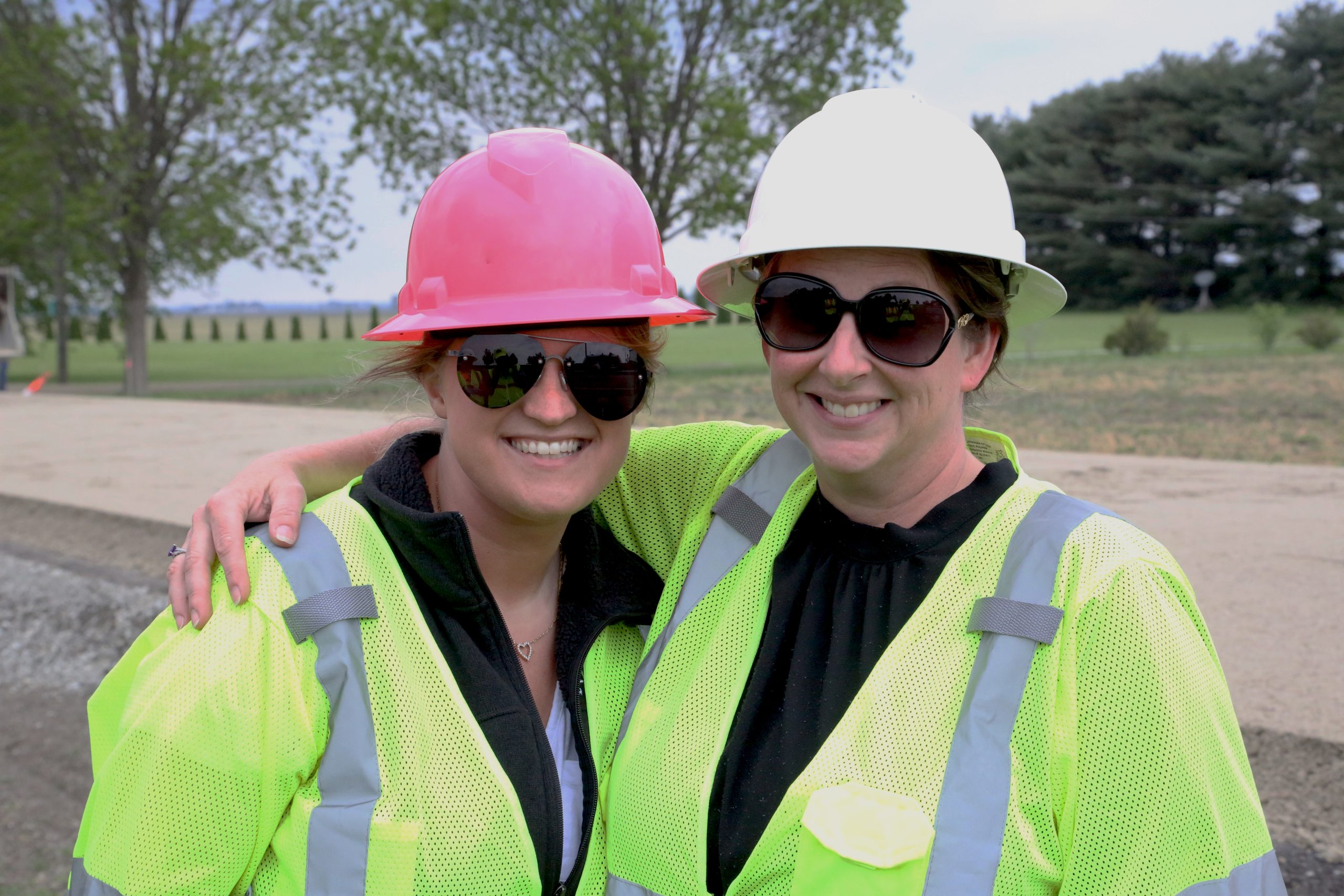 The Value of our People at evergreen roadworks shown by two woman smiling in construction PPE