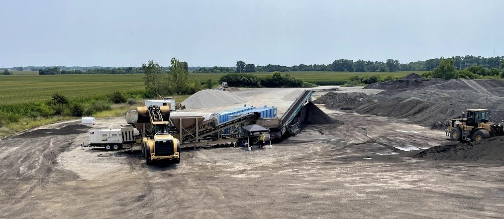 Recycling Yard for reclaimed asphalt pavement where it is made into CCPR mix