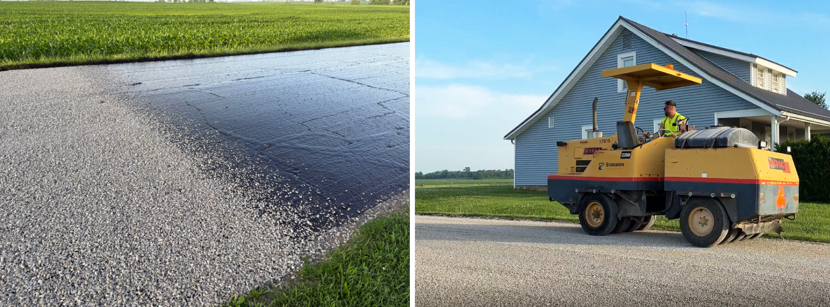 the road with chip seal
