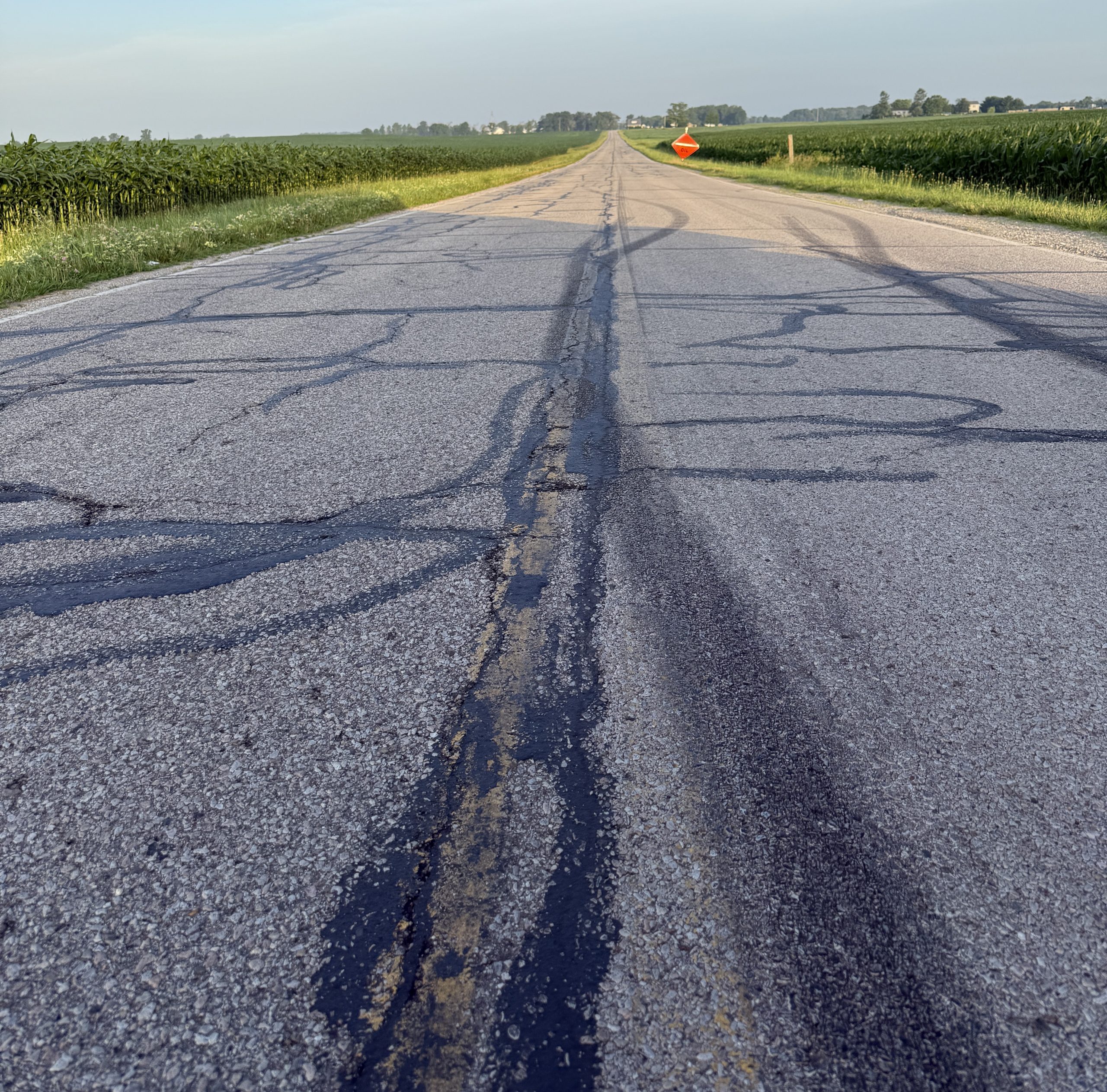 road condition of Montgomery County road before cape seal 